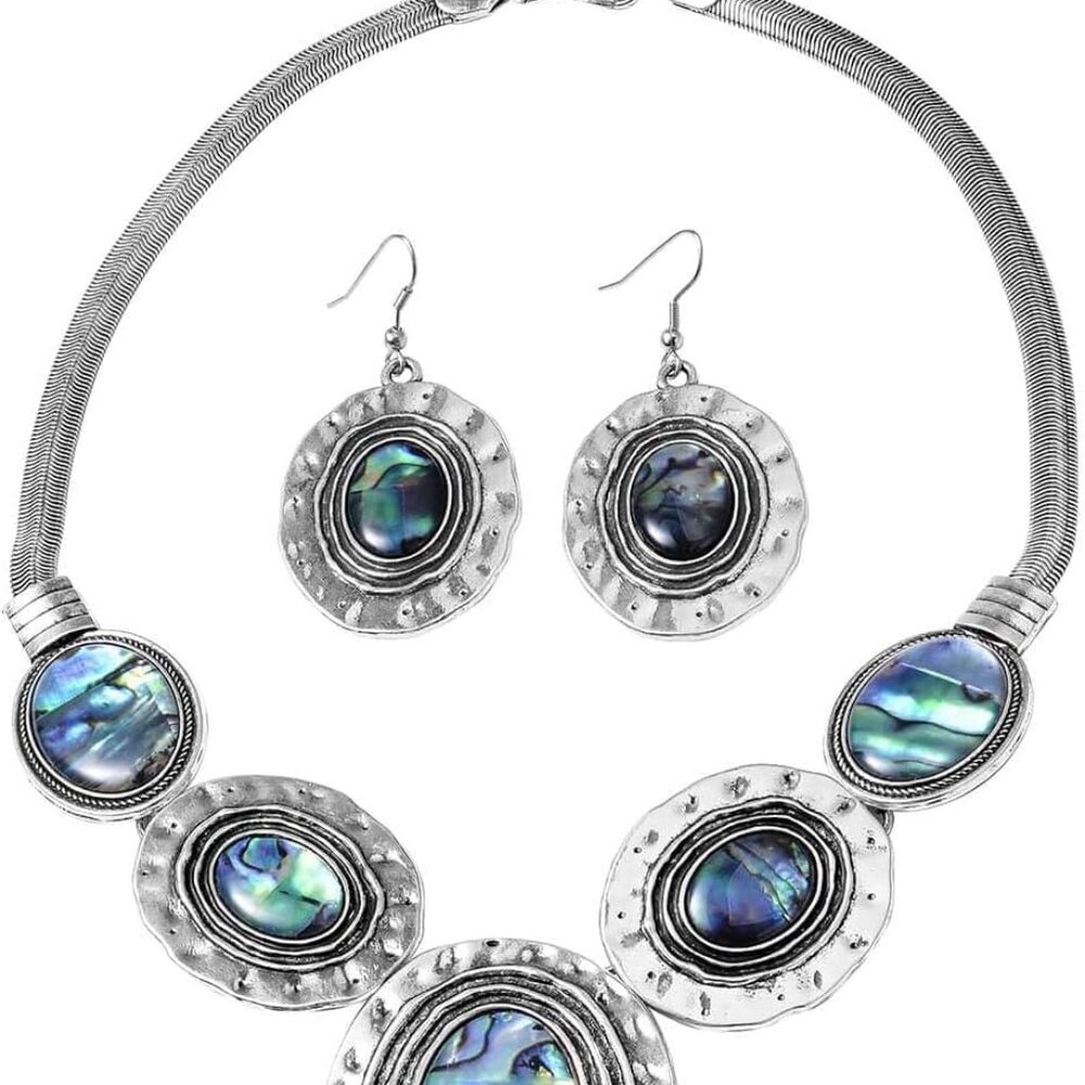 Shop Lc Abalone Shell Necklace And Earring Sets For Women - Genuine Handmade Boh